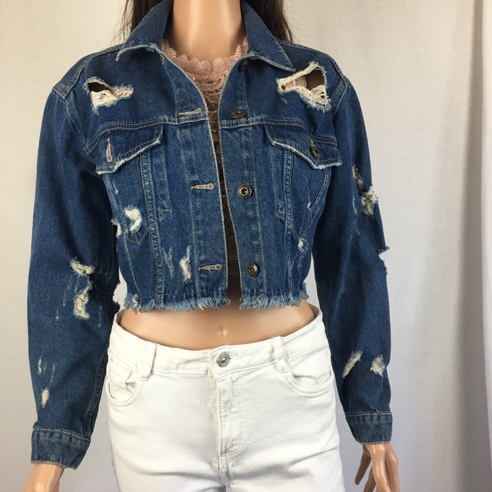 Sneak Peak Distressed Jean Jacket